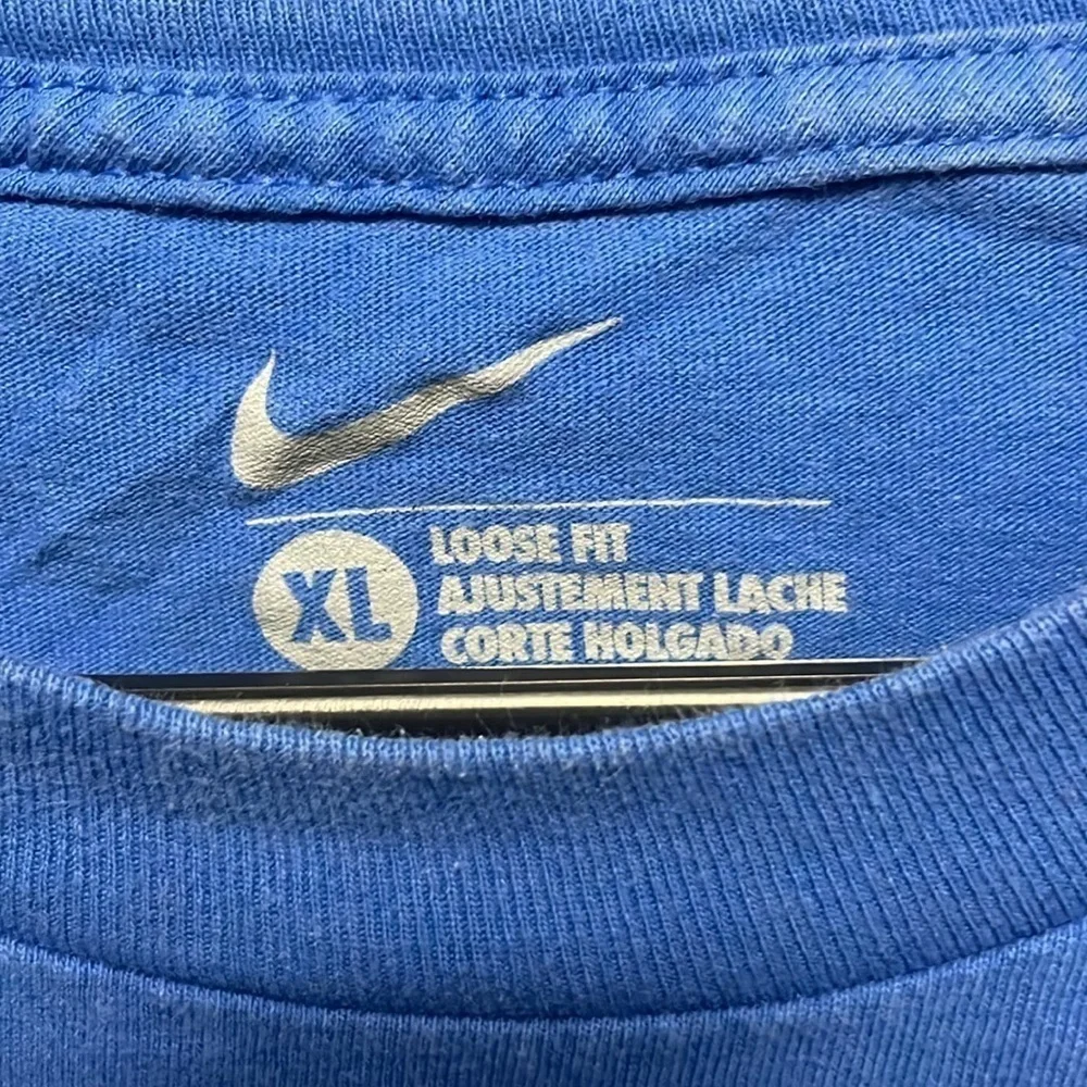 Nike- royal blue shirt with gray Just Do It